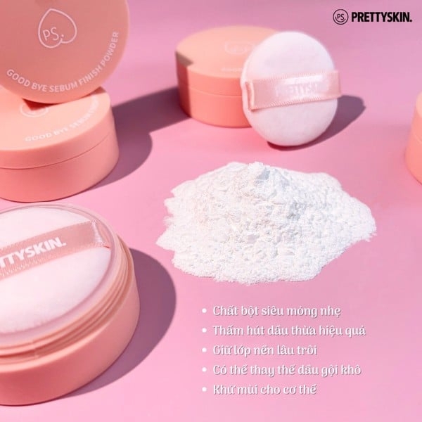 Phấn Phủ Kiềm Dầu PrettySkin Good Bye Sebum Finish Powder 5g