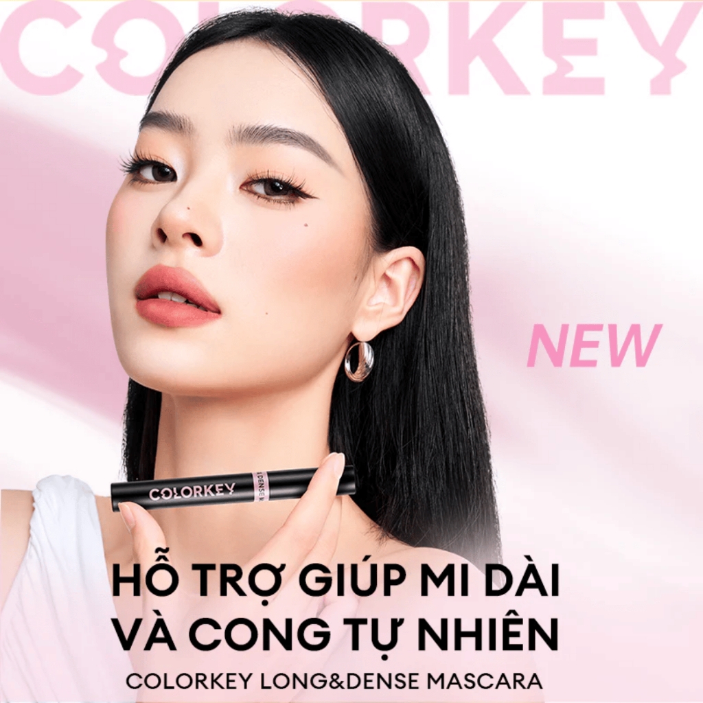 Mascara COLORKEY hỗ trợ cong mi dài và tơi tạo cảm giác tự nhiên - chuốt mi color key không lem trôi