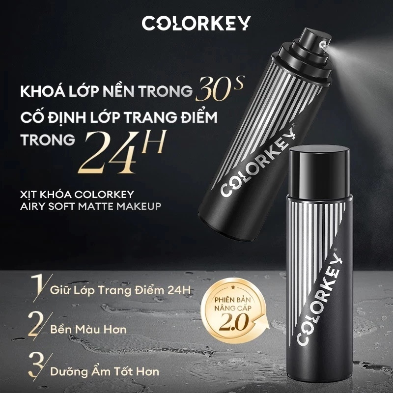 Xịt khoá nền Colorkey tia sương mềm mại khóa chặt lớp trang điểm 100ml - xịt khóa makeup color key