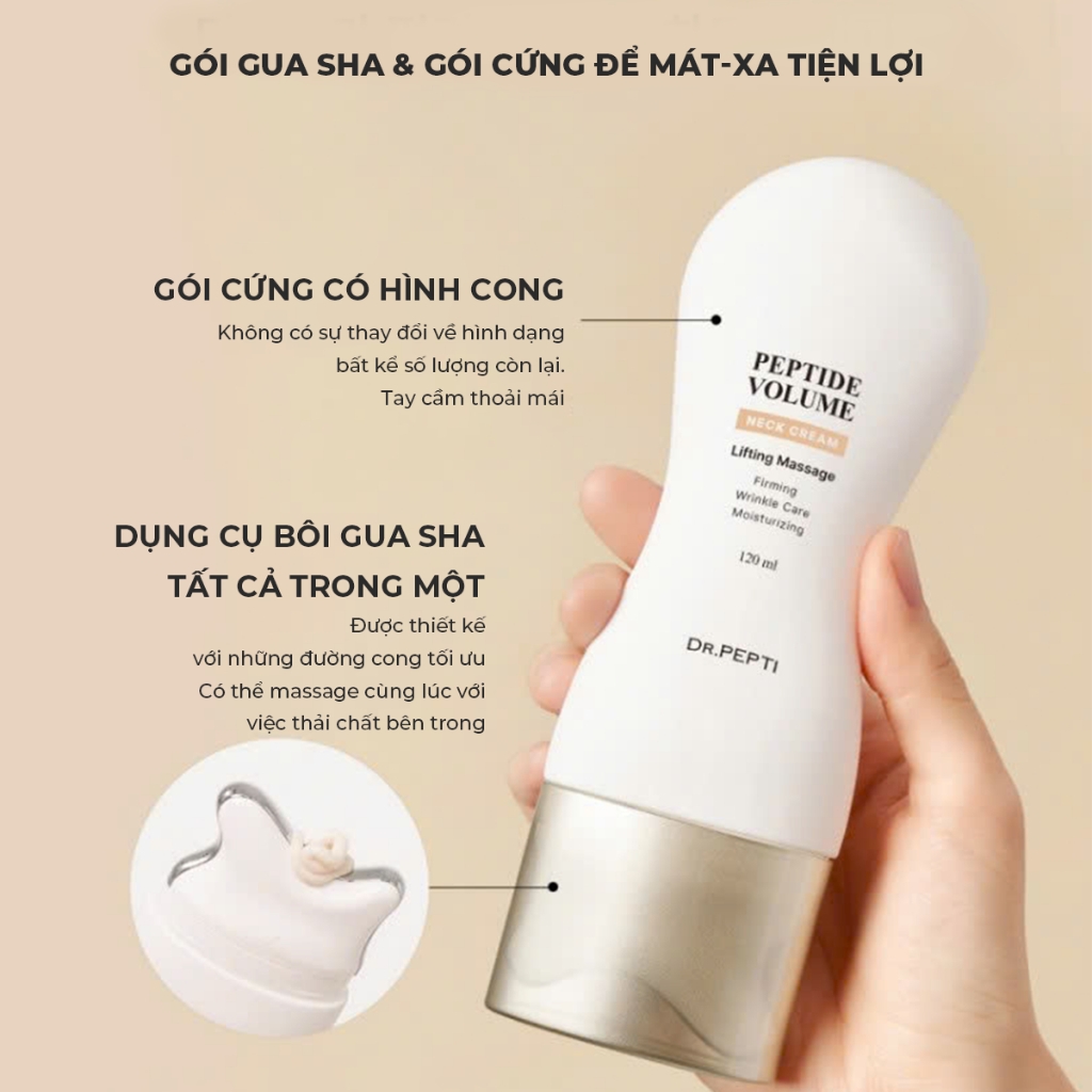 Kem cổ ngừa nếp nhăn lão hóa Dr.Pepti Peptide Volume Neck Cream - kem dưỡng nâng cơ dr pepti 120ml