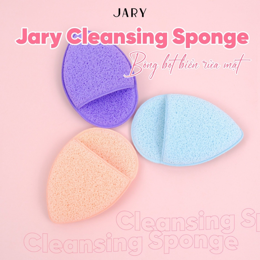 Miếng rửa mặt bọt biển cao cấp Jary Cleansing Sponge CP01 - CP02 - CP03 ( 1 cái lẻ ) chính hãng