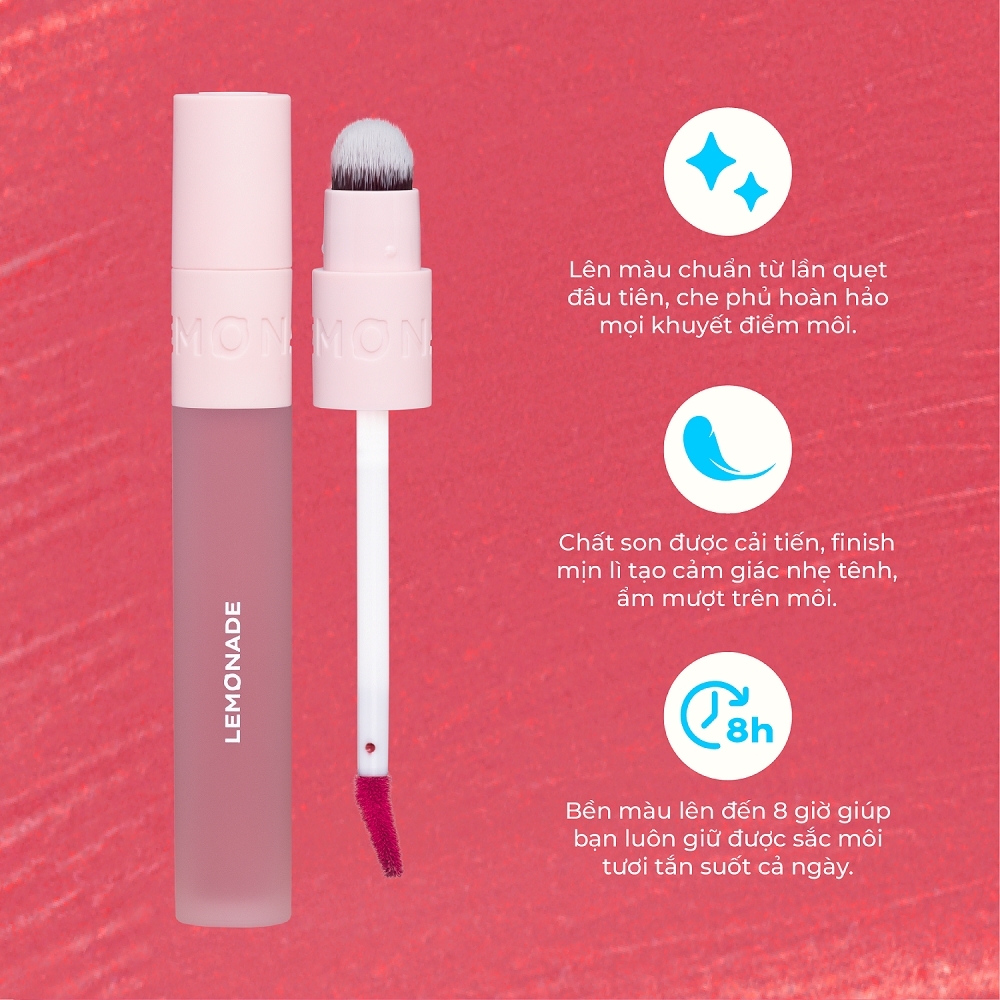 Son kem Lemonade thuần chay mịn lì 2 đầu Lemonade Perfect Couple lip màu Love Edition 2 - 3.5g