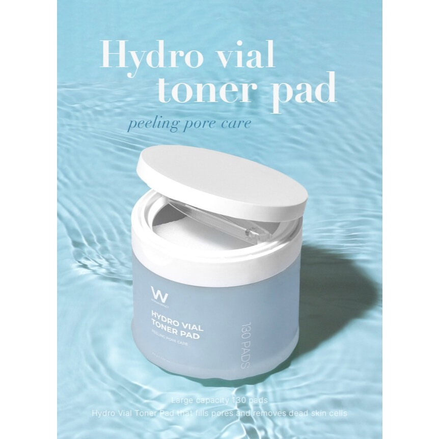 Toner Pad cấp ẩm dưỡng da mỗi ngày Wonjin Effect Hydro Vial Peeling PoreCare Hàn Quốc 210g 130 miếng