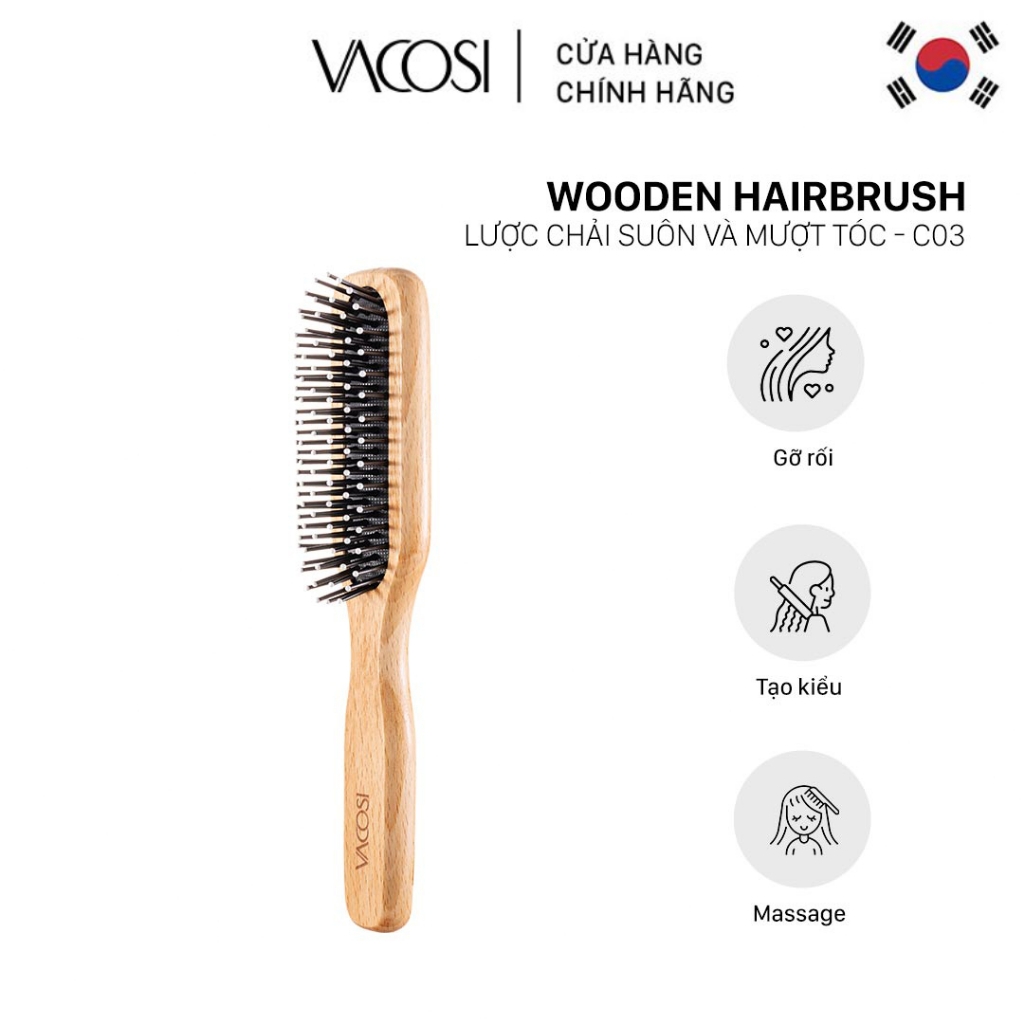 Lược Vacosi - C03 C05 C06 C12 gỡ rối - chải phồng - Lược tạo kiểu gỡ rối vacosi chính hãng cao cấp