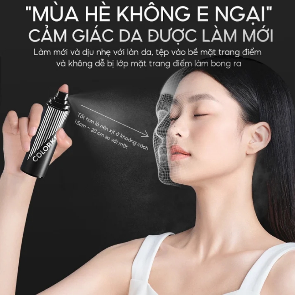 Xịt khoá nền Colorkey tia sương mềm mại khóa chặt lớp trang điểm 100ml - xịt khóa makeup color key