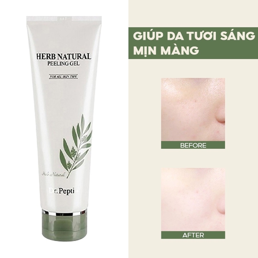 Tẩy da chết Dr Pepti Herb Natural Peeling Gel giúp da sáng, mịn màng 130ml