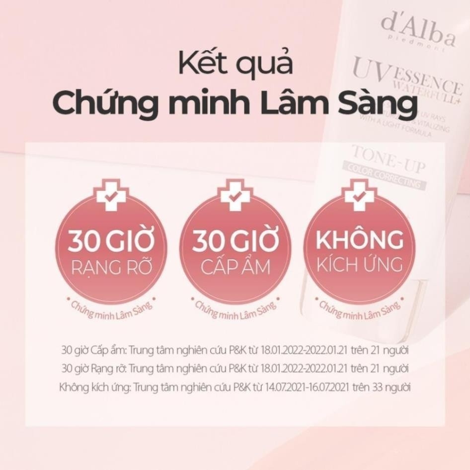 Kem chống nắng nâng tông d'Alba Waterfull Tone Up Sun Cream SPF 50+ 50ml - chống nắng d alba hồng