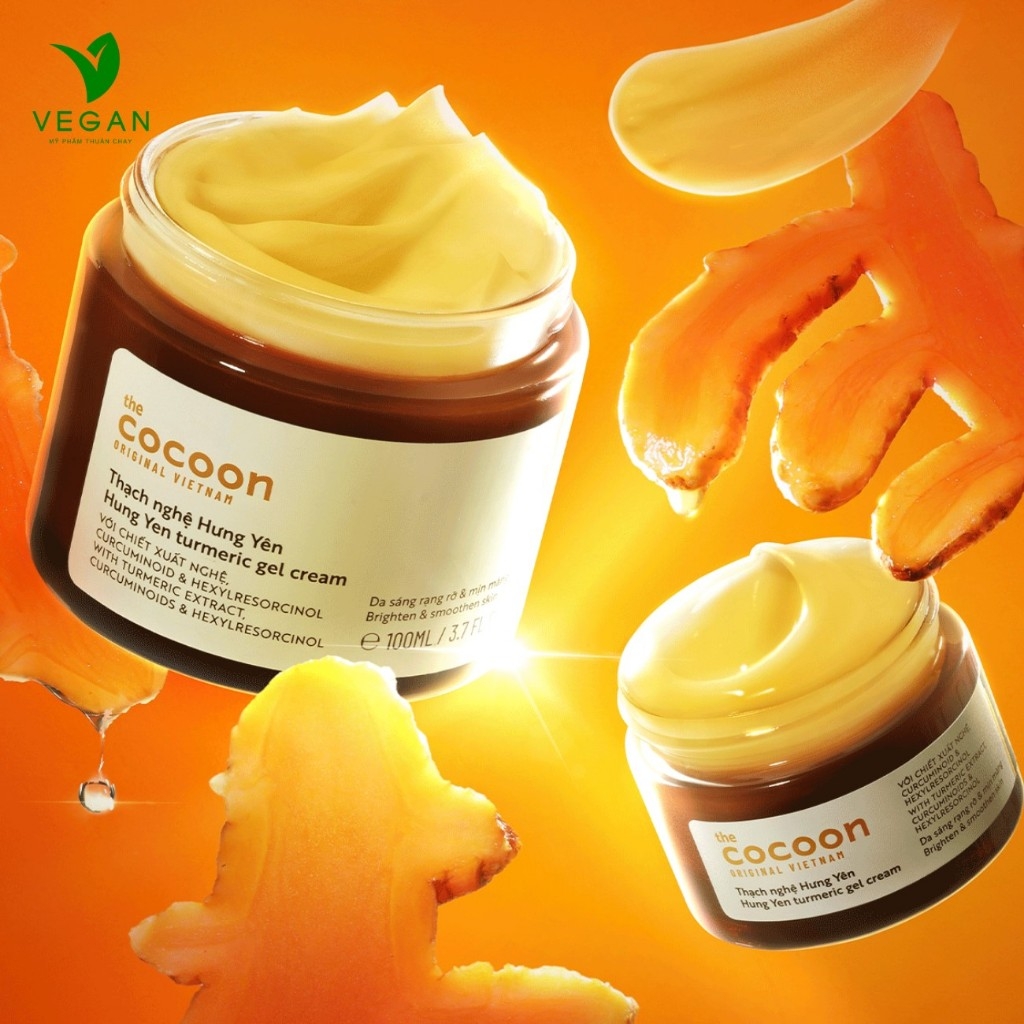 Kem dưỡng ẩm dạng thạch Cocoon cấp ẩm, ngừa mụn, sáng da từ Bí đao, Hoa hồng, Nghệ Hưng Yên 30ml- 100ml