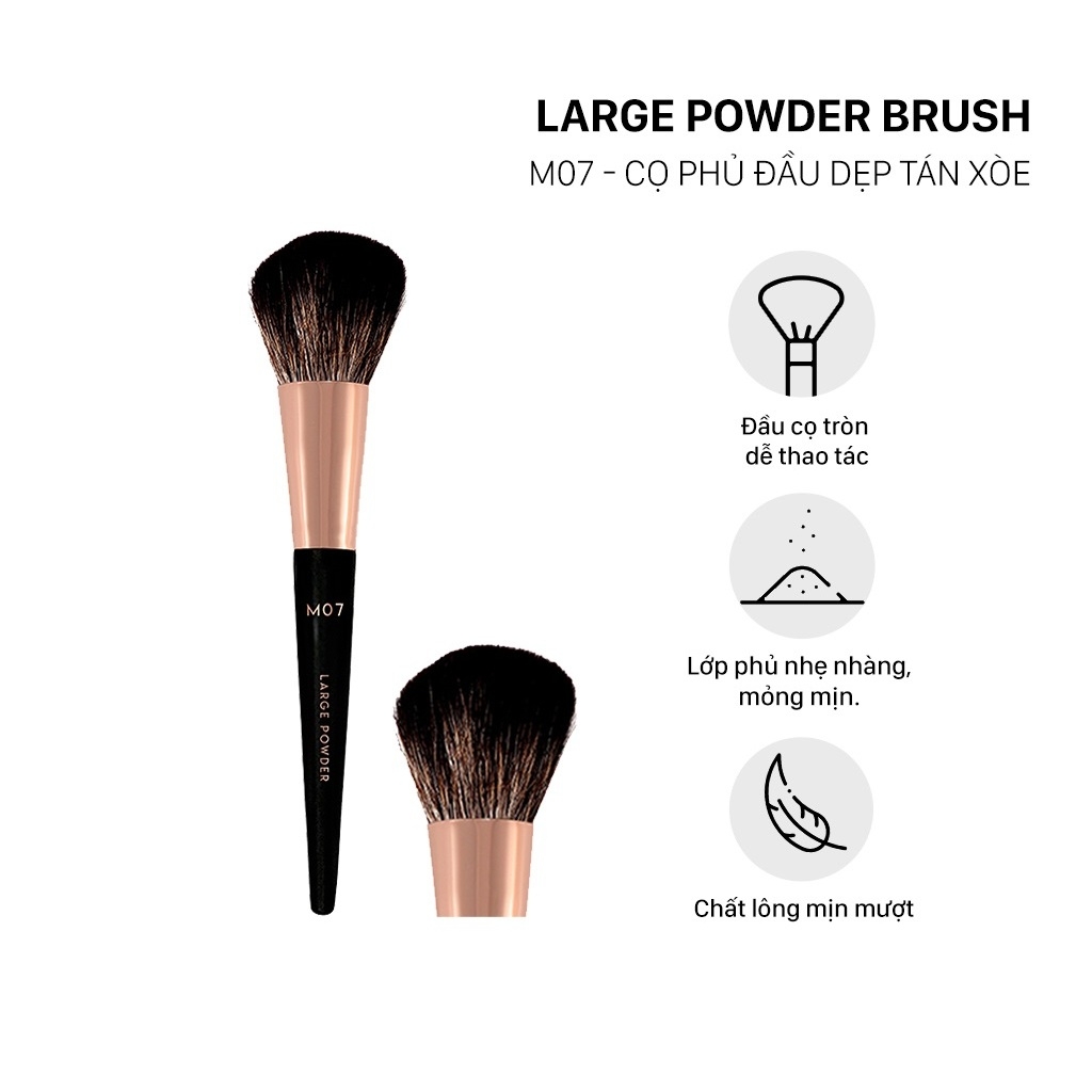 Cọ Phủ Vacosi Đầu Dẹp Tán Xoè Large Powder Brush M07