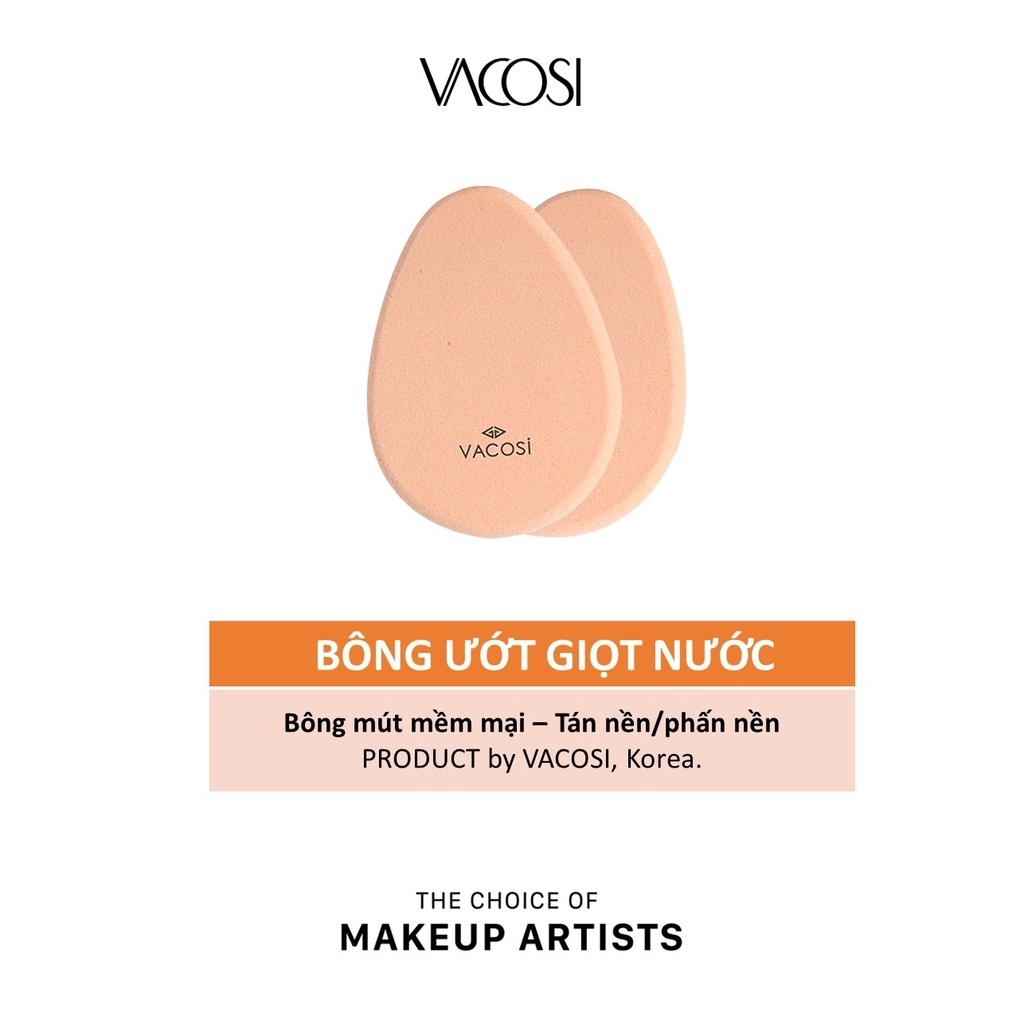 Bông Phấn Ướt Vacosi Hình Giọt Nước BP15 (2 Cái)