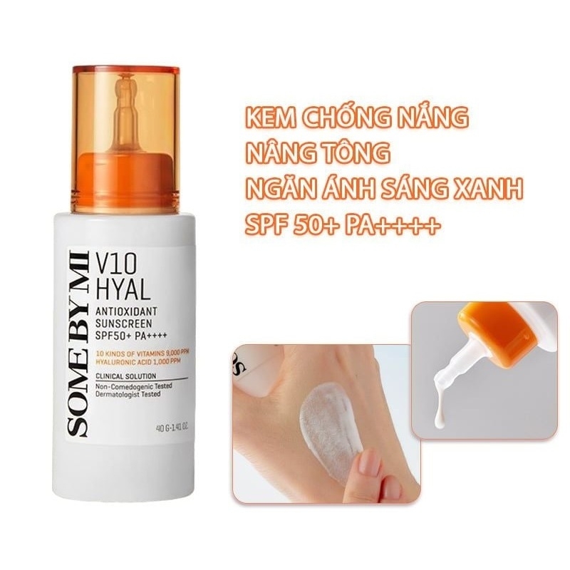 Kem chống nắng SOME BY MI V10 HYAL  Antioxidant Sunscreen- Hydra Capsule Sunscreen 40ml- 40g SPF50+ PA++++