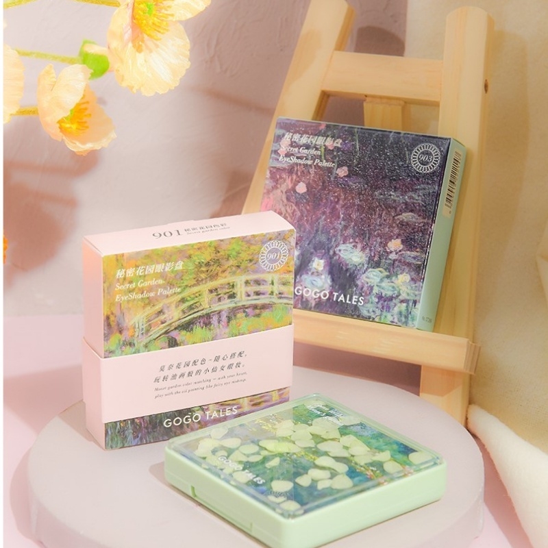 Bảng phấn mắt 9 ô màu GoGo Tales Secret garden eyeshadow palette chống trôi hàng nội địa Trung - 13g