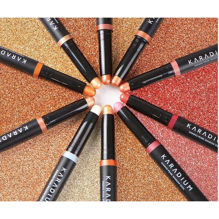 Bút nhũ mắt Karadium Shining Pearl Shadow Stick 1.4g - cây phấn mắt nhũ 2 đầu dạng thỏi vặn kèm cọ