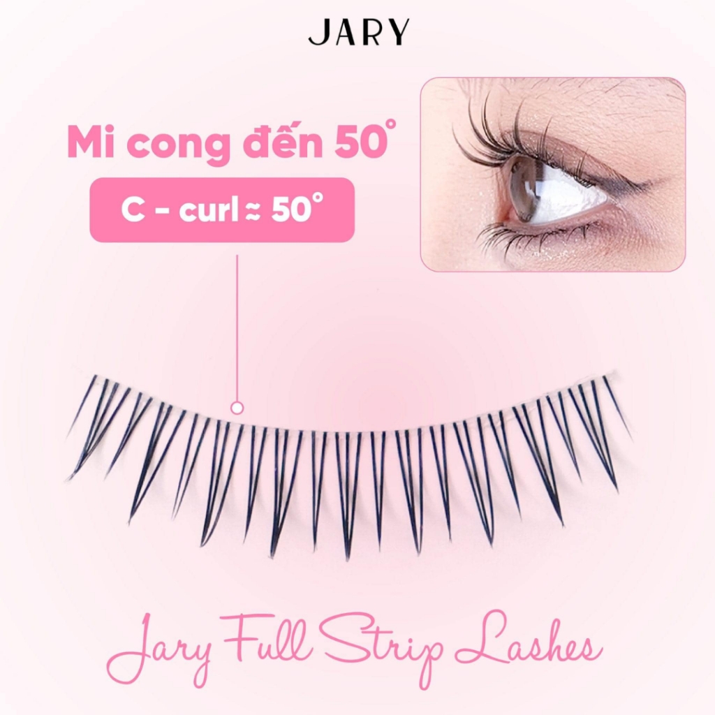 Lông mi giả gân trong tự nhiên Jary Full Strip Lashes - mi giả cao cấp mềm nhẹ tái sử dụng nhiều lần