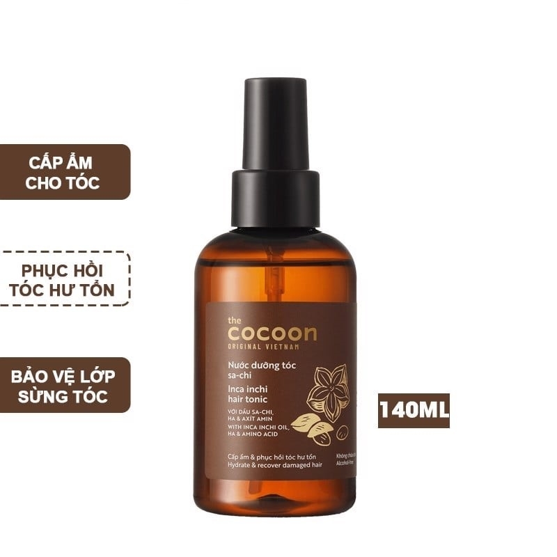 Nước Xịt Dưỡng Tóc Sachi Cocoon Giúp Cấp Ẩm Mềm Mượt Tóc - Phục Hồi Hư Tổn 140ml