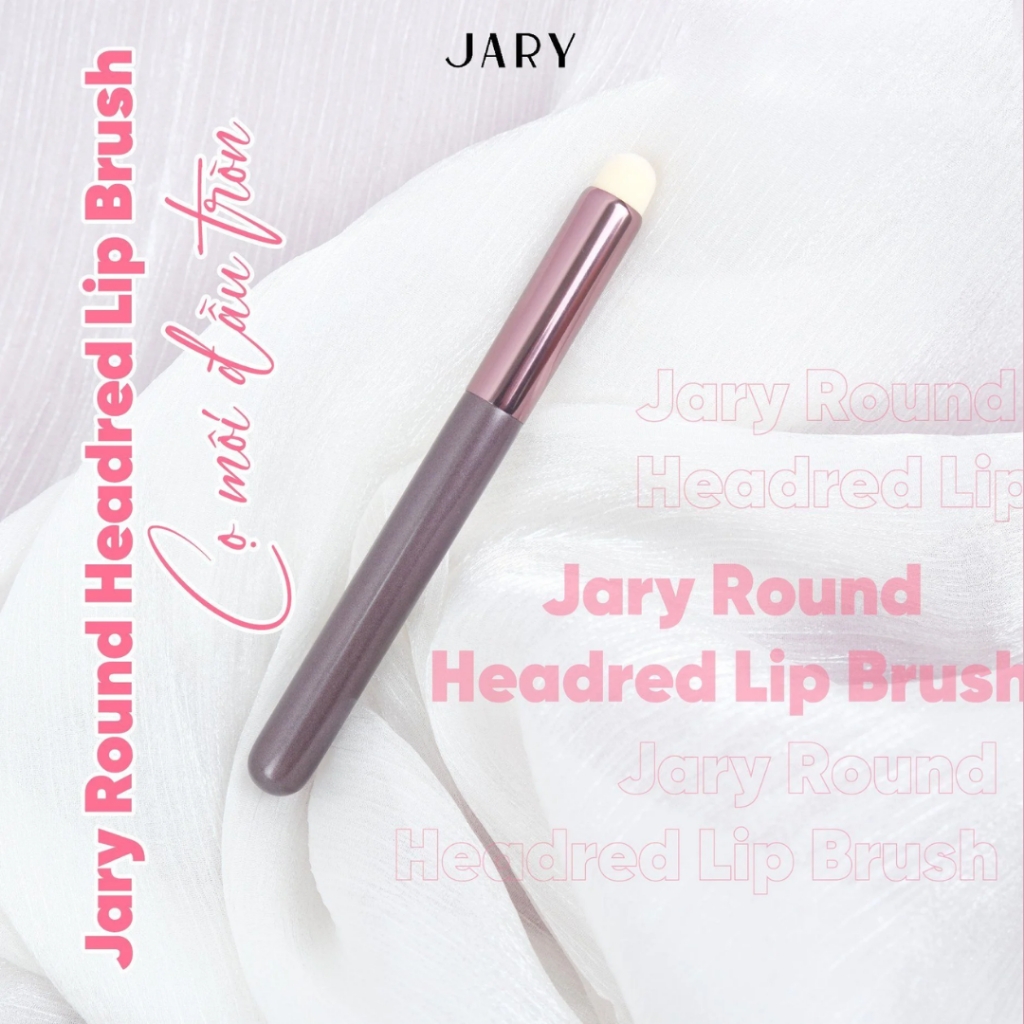 Cọ tán môi đầu tròn lùn Jary Round Headred Lib Brush cọ trang điểm đa năng tán son không lem - có túi