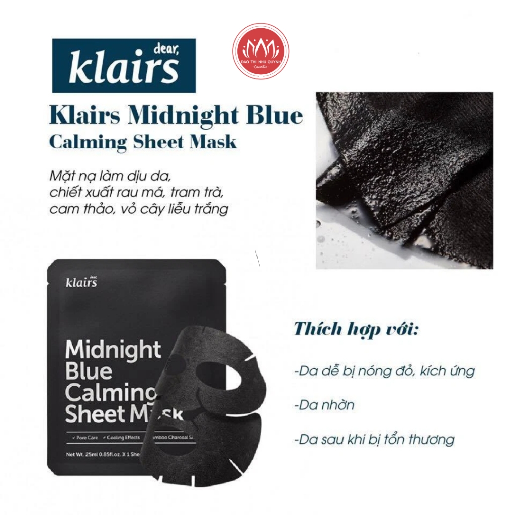 Combo Mặt nạ dưỡng ẩm Klairs Rich Moist-Midnight Calming Sheet Mask 25ml/ miếng - mặt nạ dear klairs