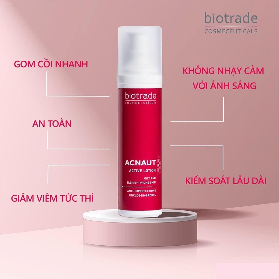 Dung dịch chấm mụn hoạt tính Biotrade Acnaut Active Lotion chăm sóc cho da mụn chính hãng 15ml
