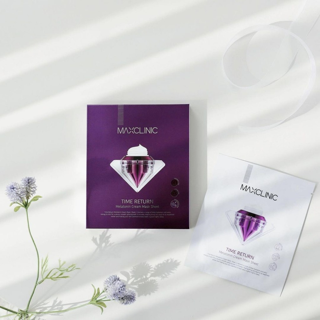 Mặt nạ giấy dưỡng da Maxclinic chống lão hóa Time Return Melatonin Cream Mask Sheet 1 miếng lẻ 28ml