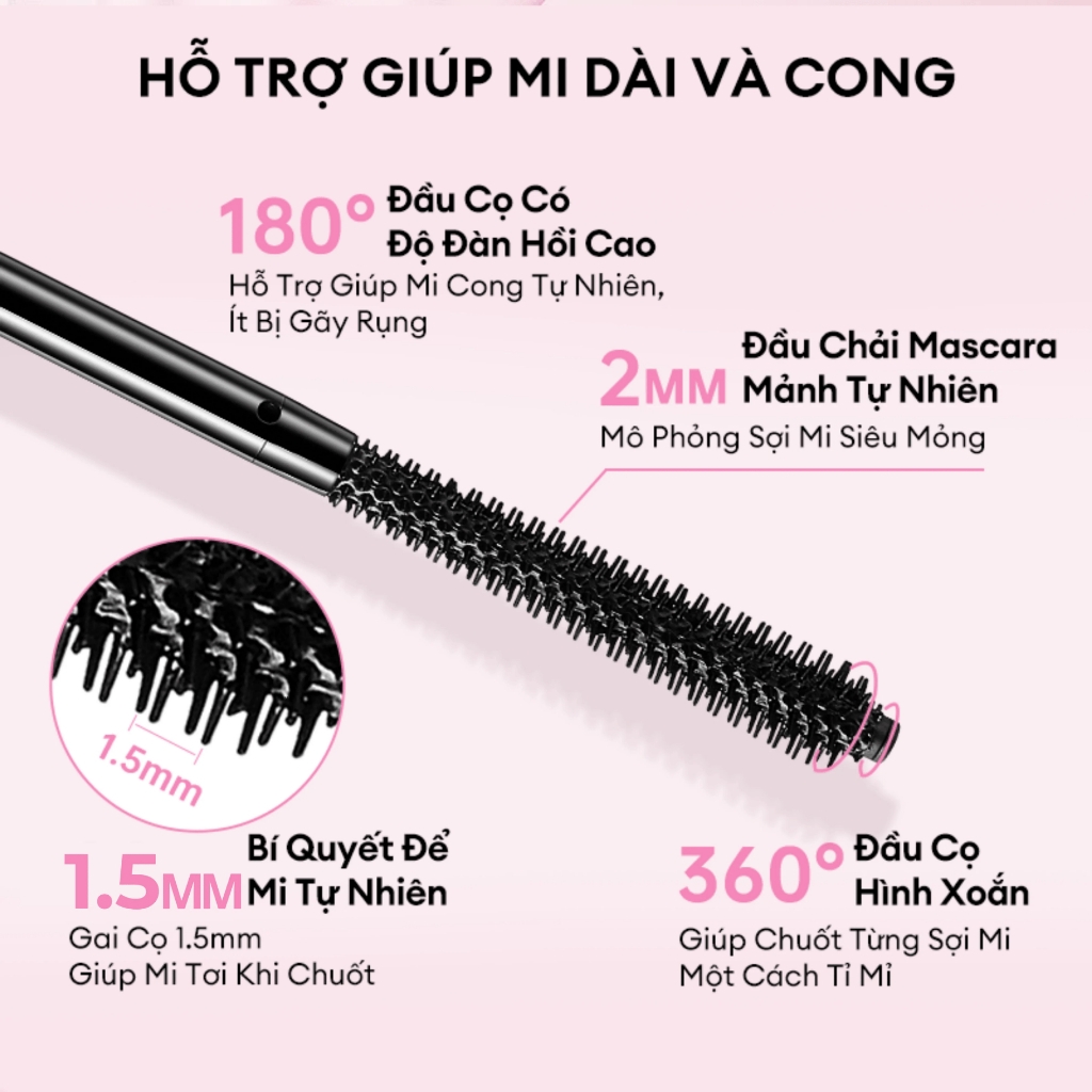 Mascara COLORKEY hỗ trợ cong mi dài và tơi tạo cảm giác tự nhiên - chuốt mi color key không lem trôi