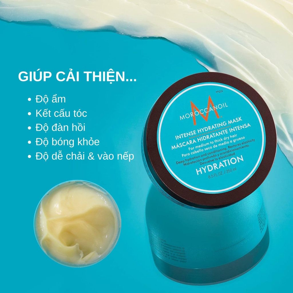 Kem ủ tóc Moroccanoil dưỡng ẩm sâu Intense Hydating Mask 250ml - dầu hấp ủ dưỡng tóc sâu chính hãng