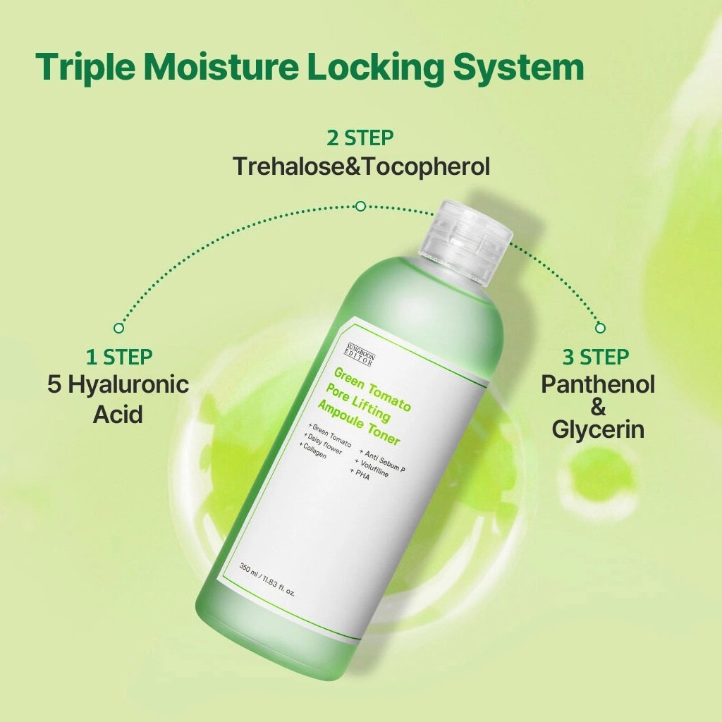 Toner cà chua xanh Sungboon Editor Green Tomato Pore Lifting - Nước hoa hồng dưỡng ẩm minisize 30ml
