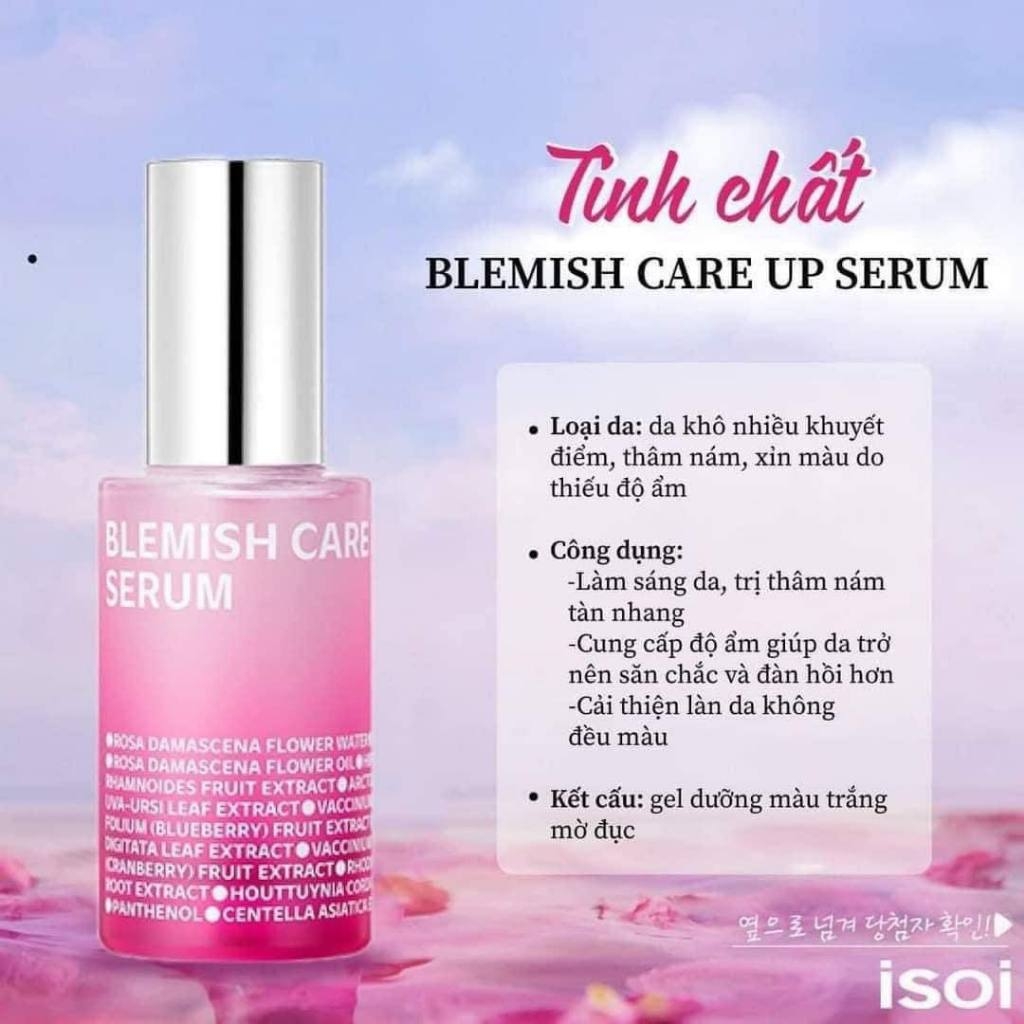 Serum dưỡng ẩm ISOI Blemish Care Up tinh chất dưỡng trắng da - mờ thâm nám chiết xuất hoa hồng 15ml