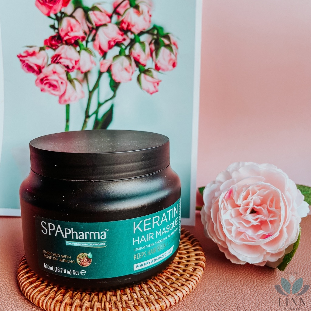 Ủ Tóc Spa Pharma Keratin Hair Masque Mặt Nạ Dành Cho Tóc Khô Và Hư Tổn 500ml nhập khẩu chính hãng