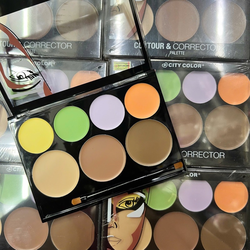 Bảng phấn tạo khối & che khuyết điểm City Color 7 ô Contour & Correct Cream Palette chính hãng