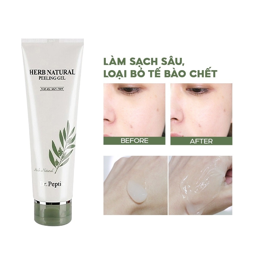Tẩy da chết Dr Pepti Herb Natural Peeling Gel giúp da sáng, mịn màng 130ml