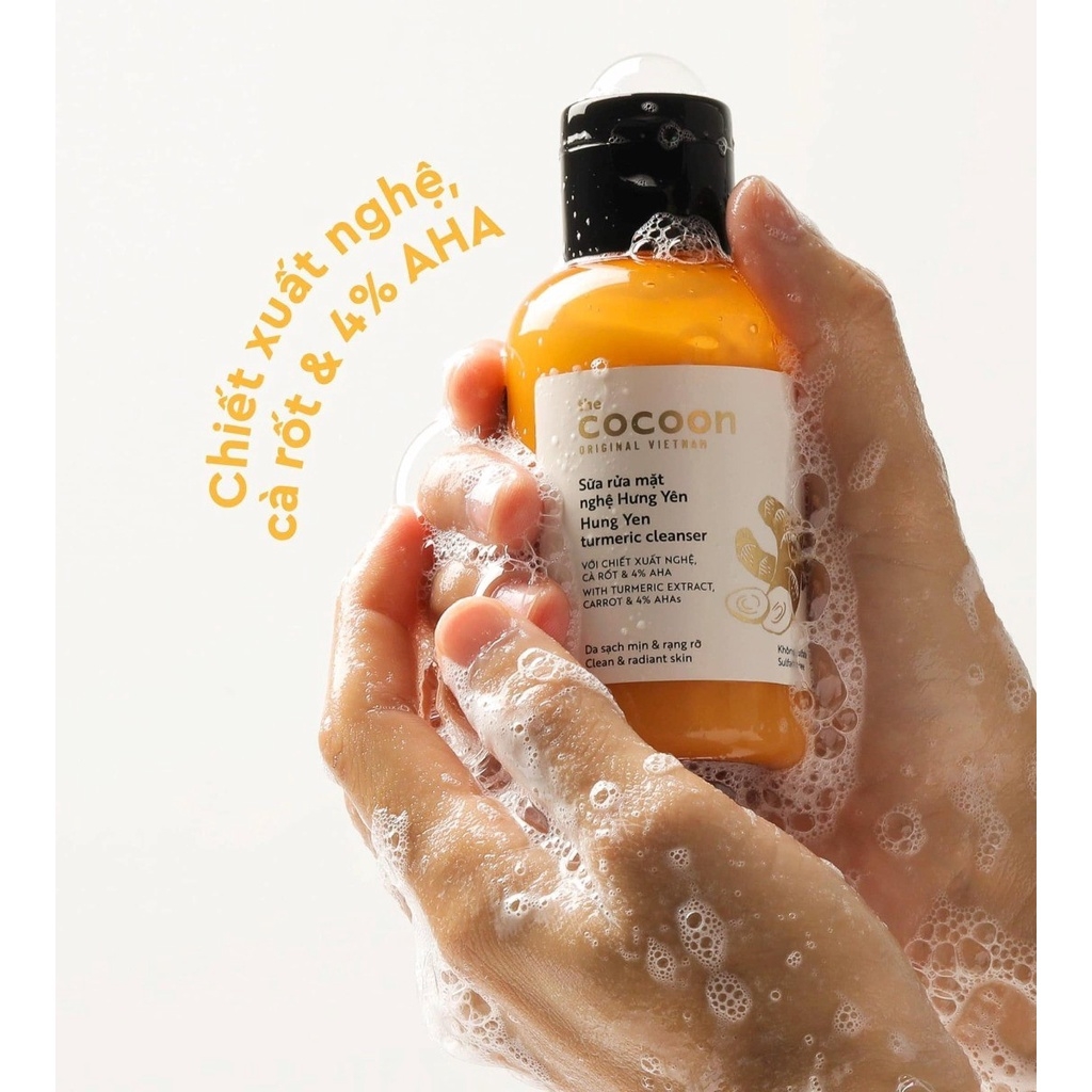 Sữa rửa mặt Cocoon Hưng Yên Turmeric Cleanser chiết xuất từ nghệ Hưng Yên 140ml - 310ml