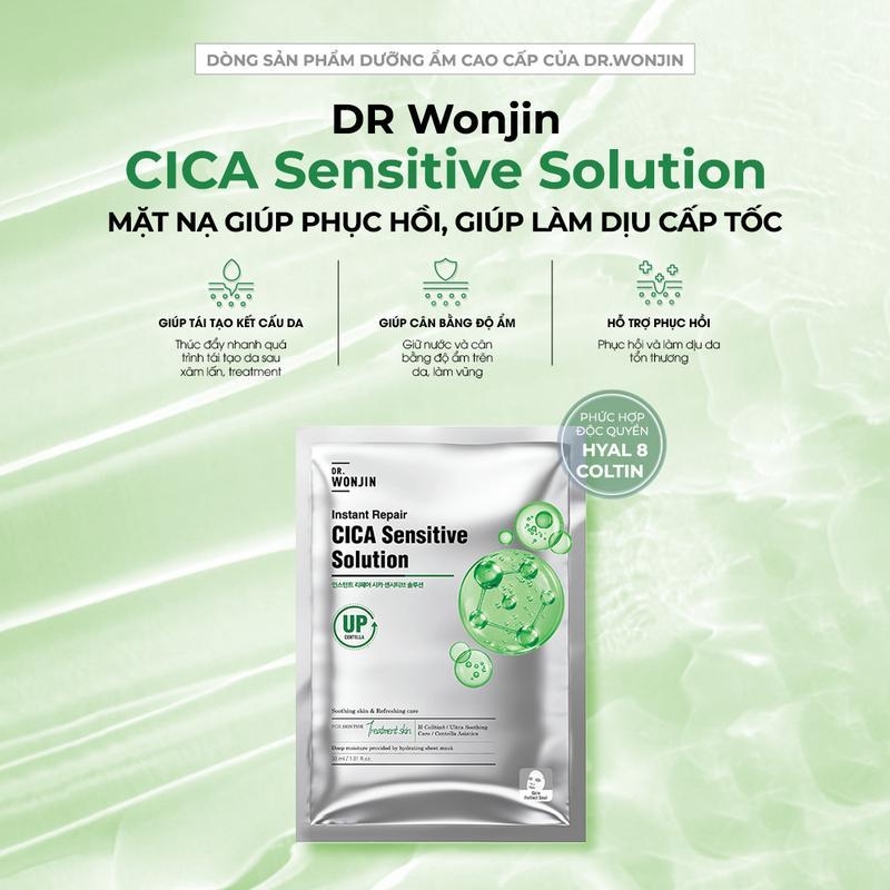Mặt nạ Wonjin Instant Repair mask cấp ẩm tức thì, giảm lão hóa Hyal- Peptide- Cica 30ml