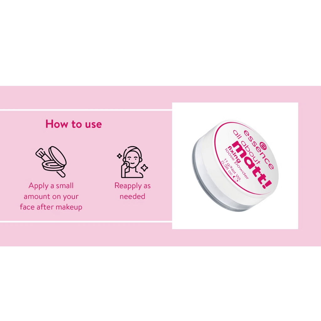 Phấn phủ kiềm dầu Essence All About Matt! Loose Powder 11g - phấn phủ essence lâu trôi chính hãng