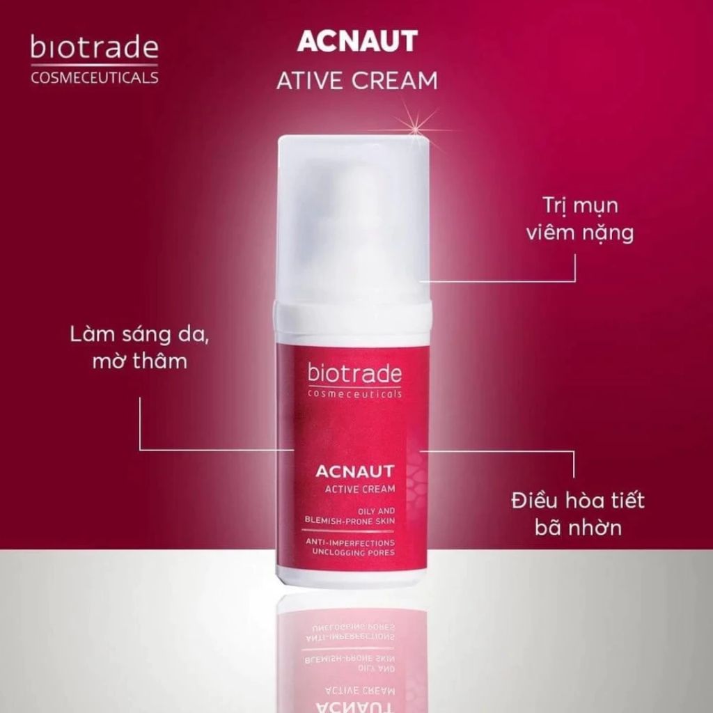 Dung dịch chấm mụn hoạt tính Biotrade Acnaut Active Lotion chăm sóc cho da mụn chính hãng 15ml