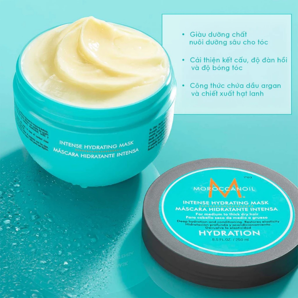 Kem ủ tóc Moroccanoil dưỡng ẩm sâu Intense Hydating Mask 250ml - dầu hấp ủ dưỡng tóc sâu chính hãng