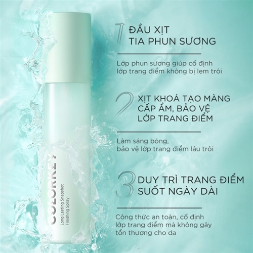 Xịt khóa MakeUp COLORKEY Long Lasting Snapsot Finishing Spray 100ml xịt khóa nền dưỡng ẩm color key
