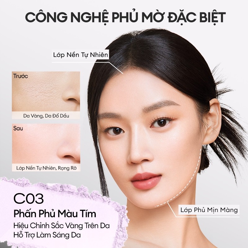 Phấn phủ dạng bột COLORKEY siêu mịn giúp lớp trang điểm tự nhiên 8g - color key phấn phủ chính hãng