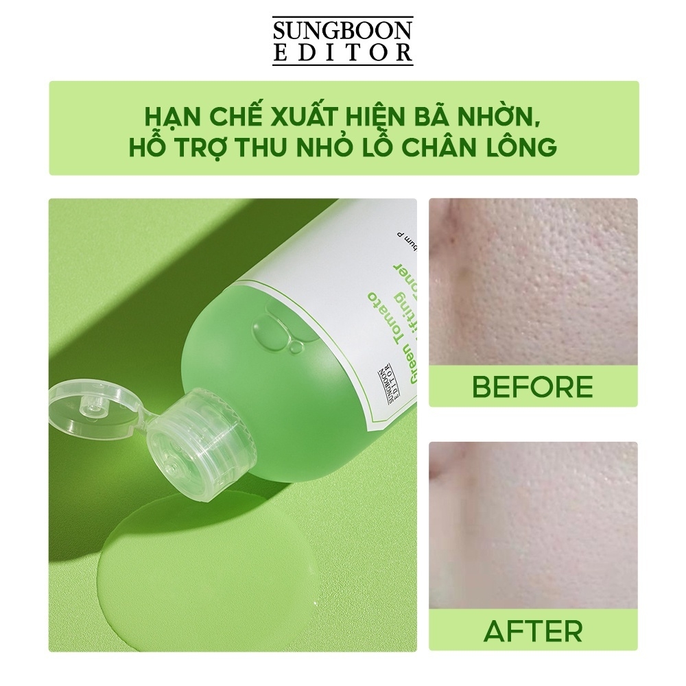Toner cà chua xanh Sungboon Editor Green Tomato Pore Lifting - Nước hoa hồng dưỡng ẩm minisize 30ml