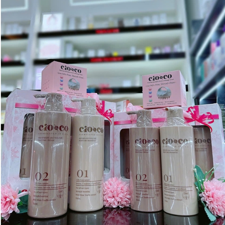 Set dầu gội xả phục hồi Cio&co hương nước hoa - cio & co chiết xuất nấm Truffle trắng 500ml - 750ml