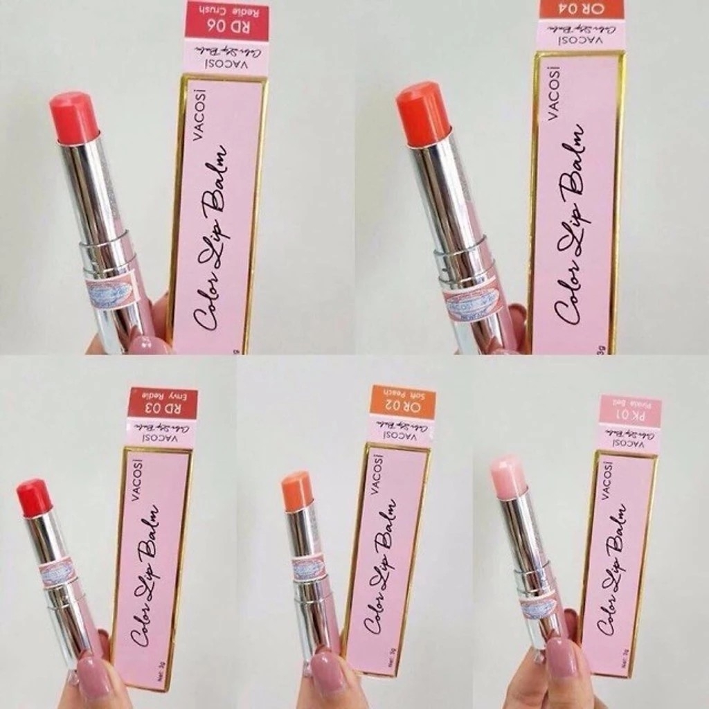 Son dưỡng Vacosi có màu - son dưỡng ẩm tint Vacosi Natural Studio Color Lip Balm 3g cao cấp