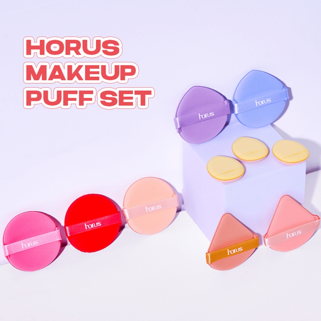 Horus Bộ 10 bông mút trang điểm Makeup Puff Set đa năng nhiều size - bông mút tán nền horus cao cấp