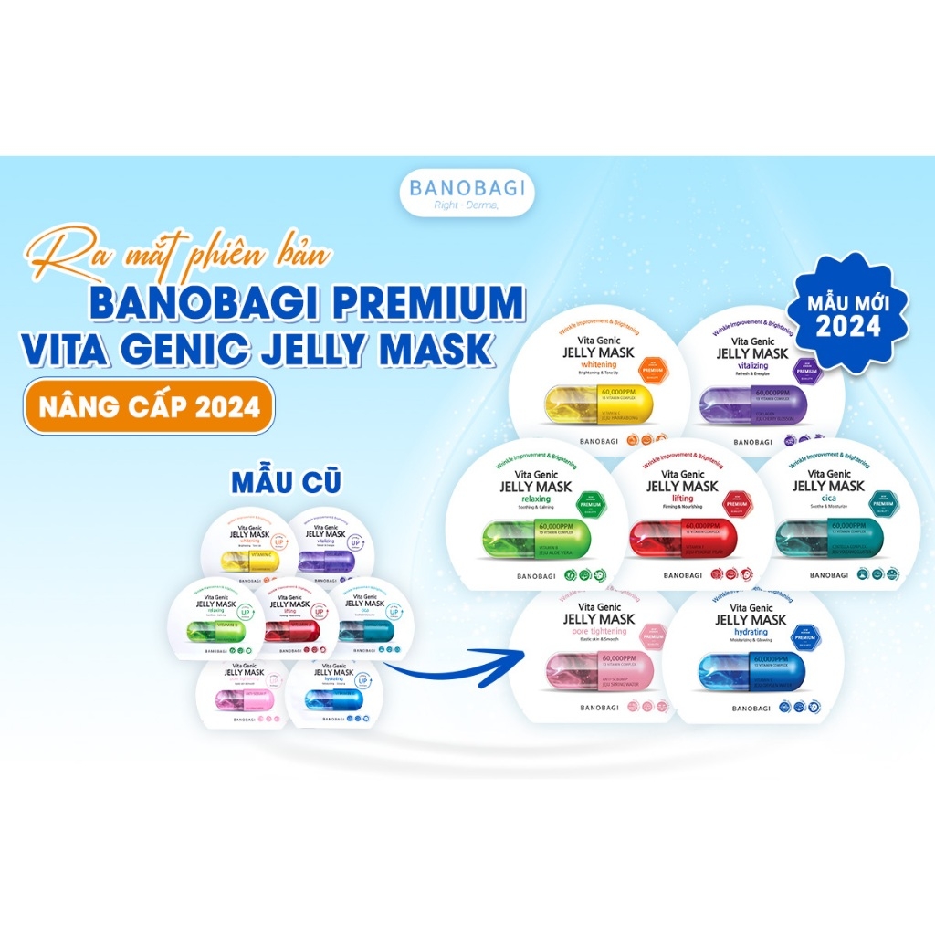 Mặt nạ Banobagi dưỡng da bổ sung Vitamin Vita Genic Jelly Mask Giấy Stemcell BANOBAGI dưỡng ẩm 30ml