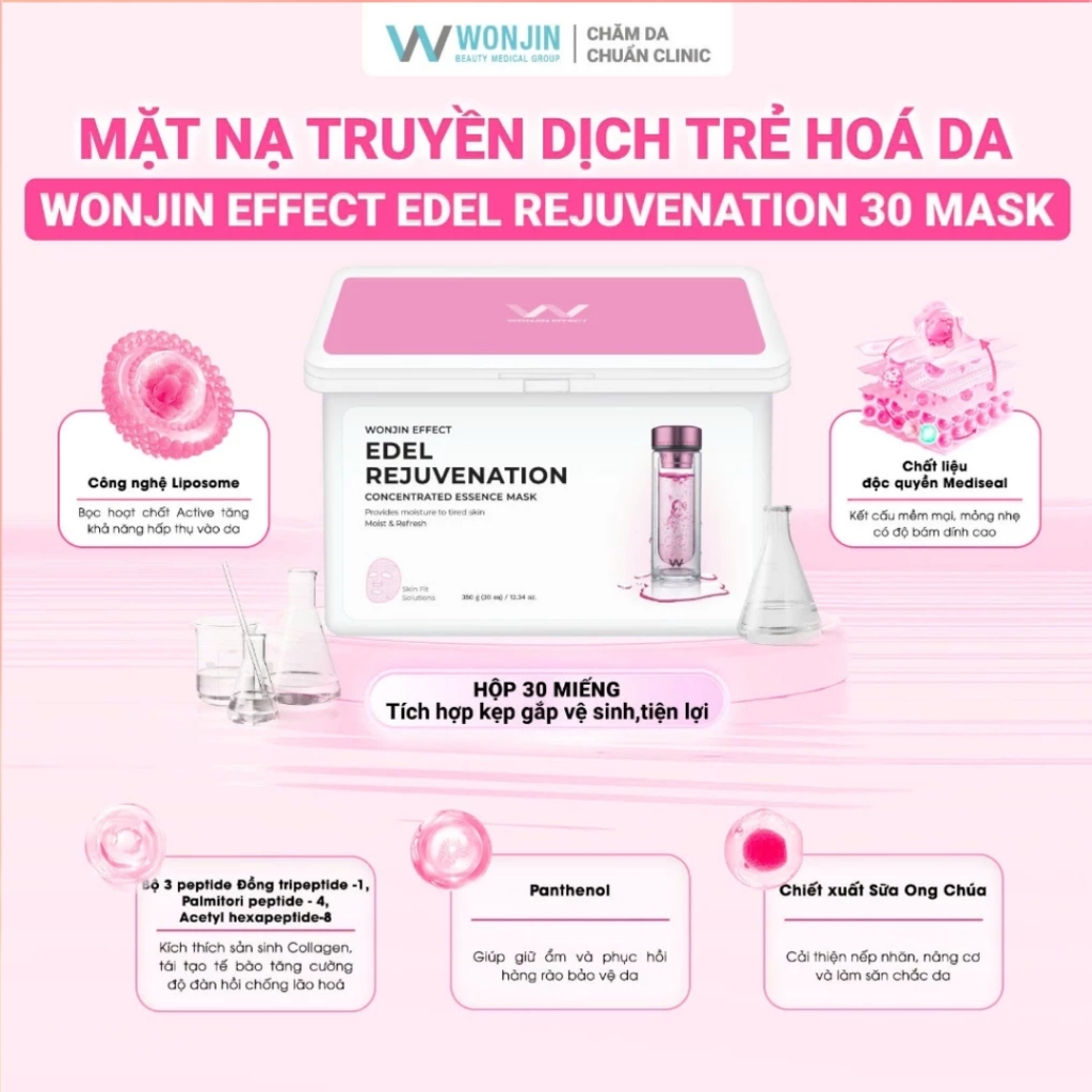 Mặt nạ Wonjin Effect hộp 30 miếng - Mask WonJin Essence giúp dưỡng da chuẩn Clinic mỗi ngày 350g