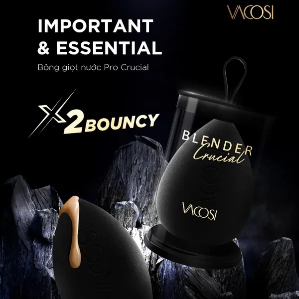 Bông giọt nước vạt xéo Vacosi Pro PH04 Prs Pro Crucial Flat Blender - bông phấn ướt tán nền Hàn Quốc