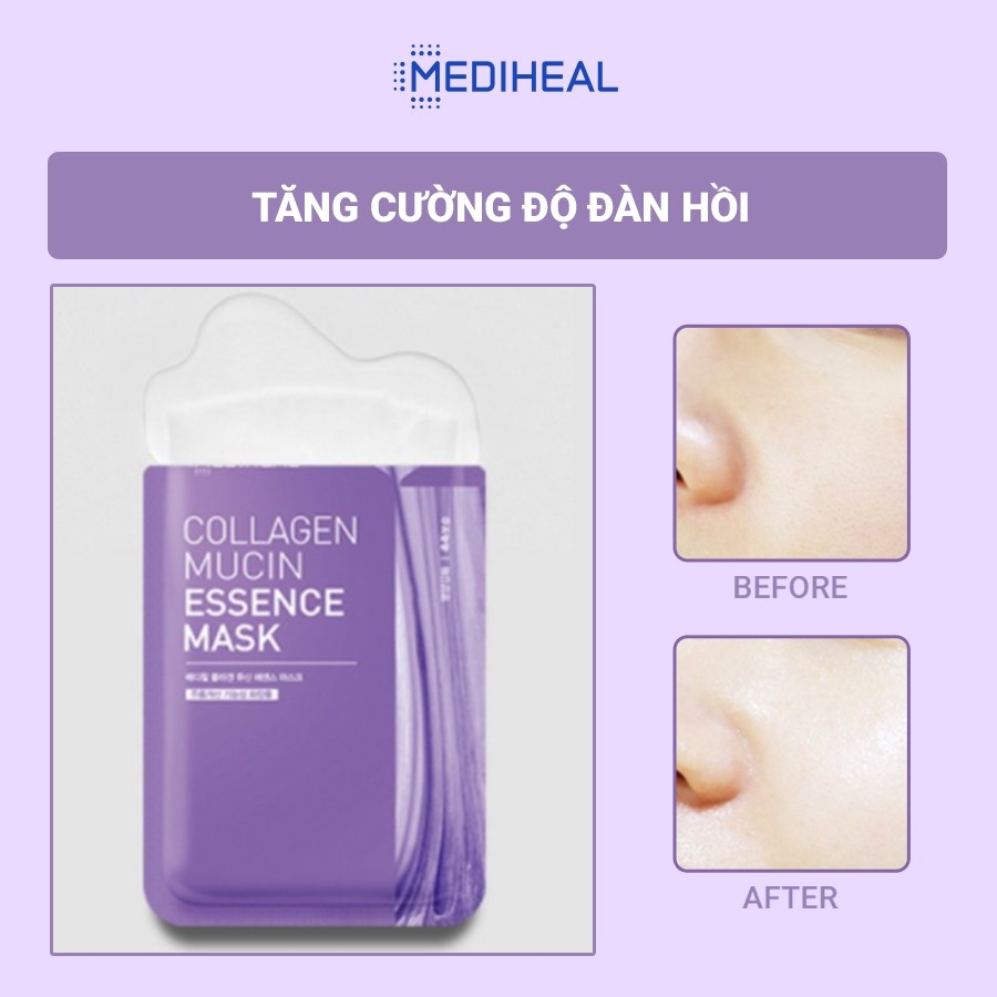 (Không vỏ) Mặt Nạ Giảm Nếp Nhăn Ngăn Ngừa Lão Hoá Mediheal Collagen Mucin Essence Mask 20ml