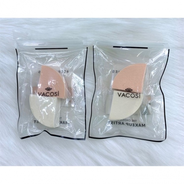 Bông Phấn Ướt Vacosi QUARTER SPONGE 2PCS Tam Giác Vuông BP11 (Bịch 2 Cái)