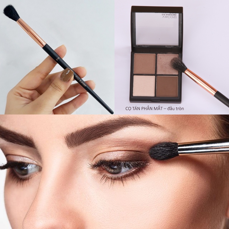 Cọ tán phấn mắt Vacosi Full Blender Brush E16 - cọ phấn mắt đầu bầu nhọn Hàn Quốc chính hãng
