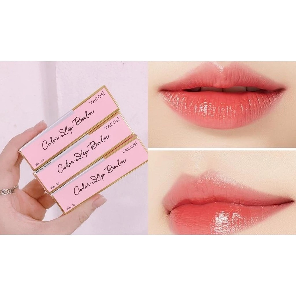 Son dưỡng Vacosi có màu - son dưỡng ẩm tint Vacosi Natural Studio Color Lip Balm 3g cao cấp