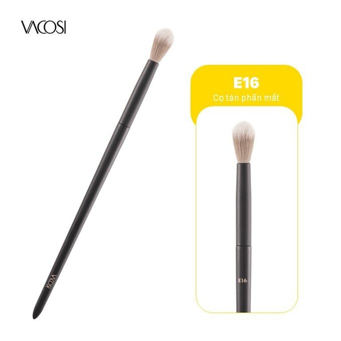 Cọ tán phấn mắt Vacosi Full Blender Brush E16 - cọ phấn mắt đầu bầu nhọn Hàn Quốc chính hãng