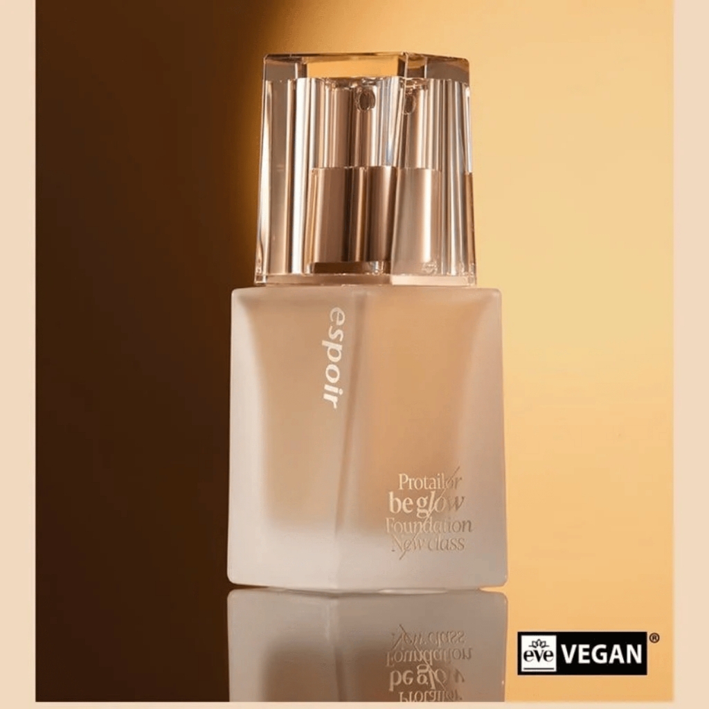 Kem nền Espoir Be Glow Foundation Pro Tailor 30g kèm Kem lót+Mút tán - Set căng bóng da mặt Hàn Quốc